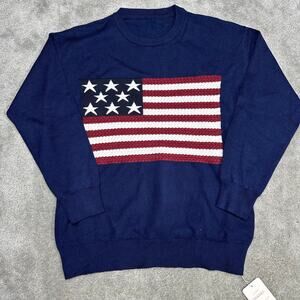 Women's American Flag Graphic Sweater Size Small Casual Preppy Graphic USA
